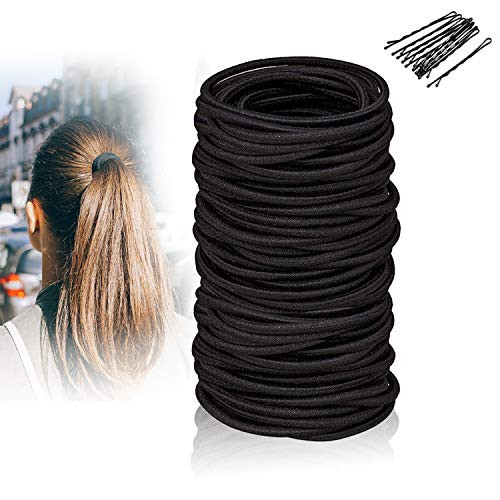 120 Pcs Hair Ties Black Elastic Hair Bands Rubber Hair Ties for Thick Heavy and Curly Hair No Metal Ponytail Holder 4mm 120 Pcs Hair Ties Black Elastic Hair Bands Rubber Hair Ties for Thick Heavy and Curly Hair No Metal Ponytail Holder 4mm