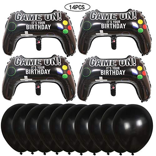 Eseres Video Game Theme Birthday Decorations Video Game Party Balloons Game on Balloons Video Game Controller Aluminum Foil Balloon for Birthday Party