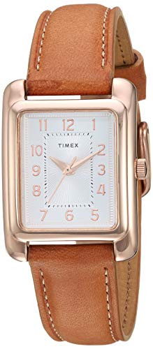 Timex Womens TW2R89500 Meriden Tan-Rose Gold-Tone Leather Strap Watch