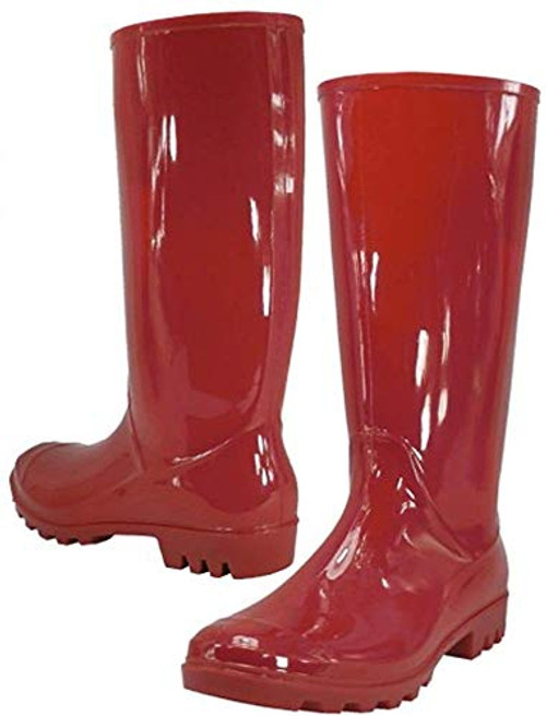 Rain Boots  Waterproof Shoes  Rubber Boots -9  Red-