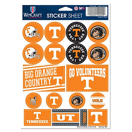 WinCraft NCAA University Tennessee Volunteers Vols 5 x 7 Variety Sticker Sheet
