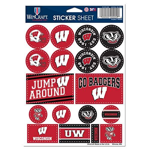 WinCraft NCAA University Wisconsin Badgers 5 x 7 Variety Sticker Sheet
