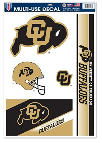 WinCraft Colorado Buffaloes 11 x 17 Inch Multi-Use Decal Set -5 Decals on 1 Sheet-