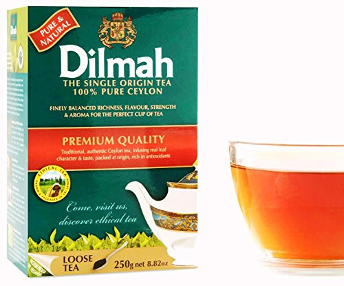 Dilmah Tea, 100% Pure Ceylon Tea, Loose Leaf, 250g 8.82-Ounce Boxes Total 750g ((Pack of 3))