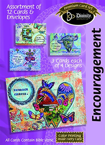 Divinity Boutique Greeting Card Assortment: Encouragement, Circled Quote and Hearts with Scripture (21713N)