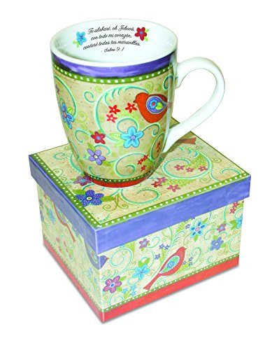 Divinity Boutique Spanish Inspirational Ceramic Mug, Gypsy Chicks, Psalm 9:1, Multicolor