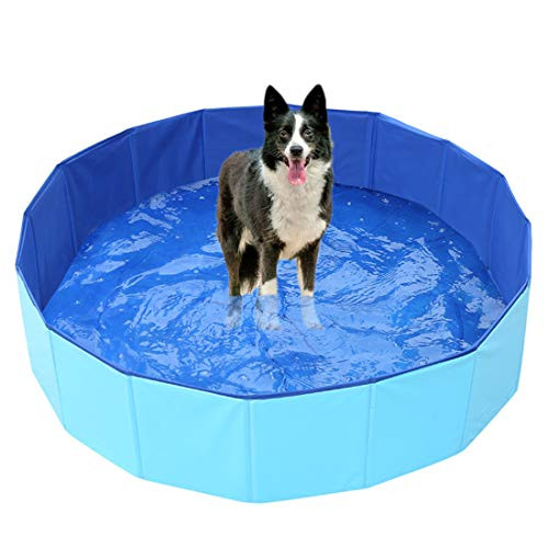 Foldable Dog Cat Swimming Pool  Pets Padding Pool  Plastic Collapsible Bathing Tub  Portable PVC Dog Cat Water Pool  Outdoor Water Playing Pond  Water