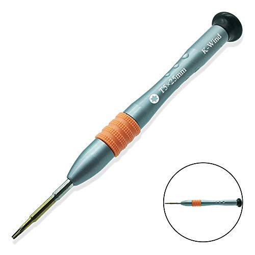 T5 Torx Screwdriver  Torx T5 Screwdriver  S2 High Alloy Steel Head  Magnetic Tip  Rotating Cap  Anti-slip Grip  6 Point Star Screwdriver for Battery and