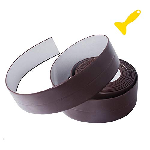 DREETINO Caulk Strip  11ft PVC Self Professional Adhesive Caulk Strip Sealing Tape for Bathtub  Toilet  Wall Corner with Sealing Tool - Brown