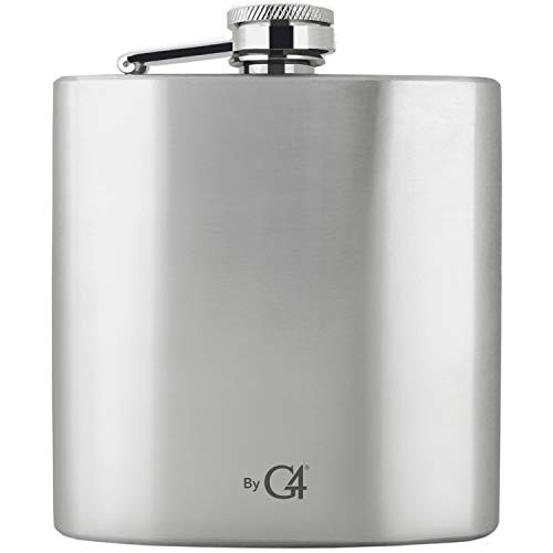 Stainless Steel Flask  Lightweight Drinking Hip Flask  6oz  Silver