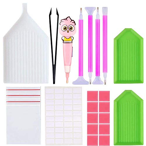 12 Pcs DIY 5D Diamond Painting Tools Kit Accessories Cross Stitch Tool Set Including Diamond Stitch Pen  Tweezers  Plastic Tray  for Adults DIY Art Cr