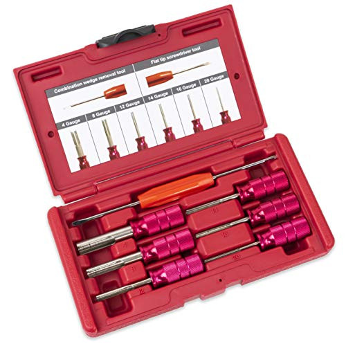 Jackco 7pc Deutsch Terminal Release-Removal Tool Kit - 4  8  12  14  16  and 20 Gauge Wire Terminals