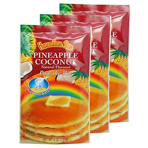 Hawaiian Sun Pineapple Coconut Pancake Mix 6-ounce -Pack of 3-