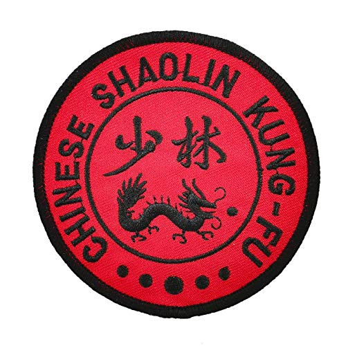 Chinese Shaolin Kung-fu Red Symbol Embroidered Iron on sew on Patch Martial Arts Accessories Applique