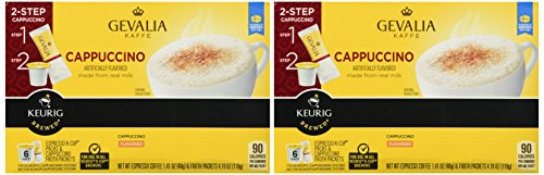 Gevalia Kaffe K-Cup and Froth Packets  6 Count - Pack of 2 - -Cappuccino-