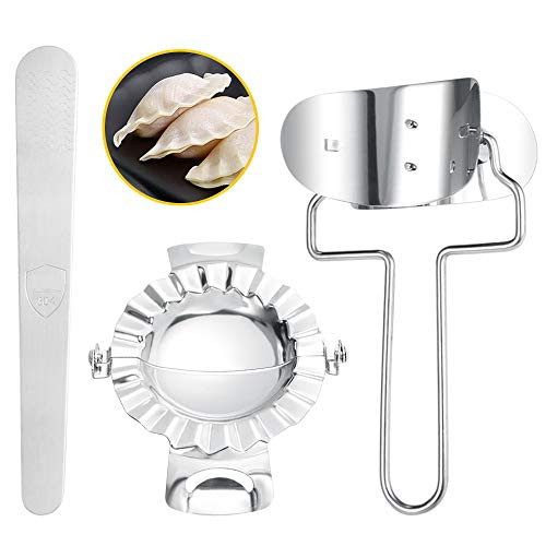 3 Pcs Stainless Steel Dumpling Maker?1 Dumpling Skin Maker 1 Dumpling molds and 1 Stuffing spoon Chinese Dumpling Cutter Pie Ravioli Empanadas Press M 3 Pcs Stainless Steel Dumpling Maker?1 Dumpling Skin Maker 1 Dumpling molds and 1 Stuffing spoon Chinese Dumpling Cutter Pie Ravioli Empanadas Press M