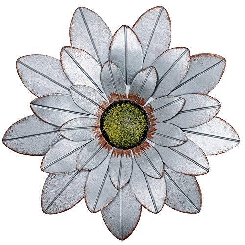 YEAHOME Metal Flower Wall Decor  13inch Rustic Outdoor Metal Wall Art for Bedroom  Living Room  Kitchen  Bathroom  Home Decor Boho Art for Backyard De