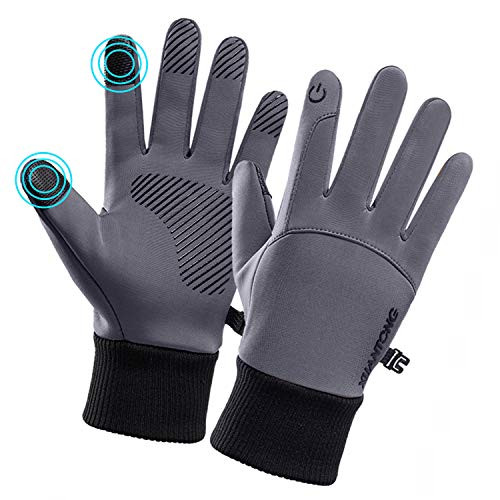 Winter Gloves for Men Women Touch Screen Non-Slip Cycling Gloves Windproof Waterproof Cold Weather Warm Bike Gloves Thermal Gloves for Running Driving