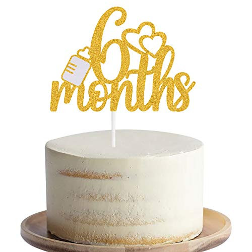 Yvokii Gold Glitter 6 Months 1-2 Birthday Cake Topper 6 Months Cake Topper Half 1-2 Birthday for Babys Half Year Old Birthday Party Baby Shower Hal Yvokii Gold Glitter 6 Months 1-2 Birthday Cake Topper 6 Months Cake Topper Half 1-2 Birthday for Babys Half Year Old Birthday Party Baby Shower Hal