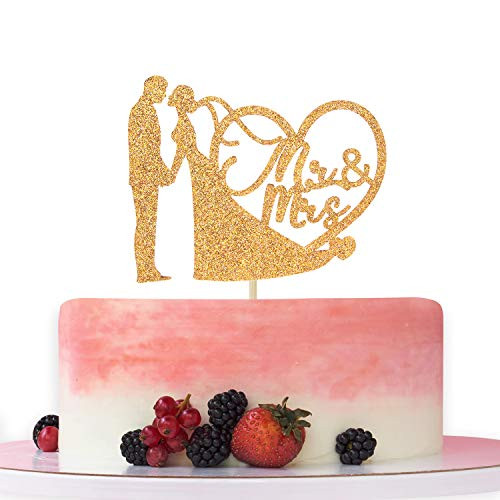 Gold Glitter Mr and Mrs Cake Topper-Wedding Party Cake Decorating - Bridal Shower-Engagement-Bachelorette Party Decorations Gold Glitter Mr and Mrs Cake Topper-Wedding Party Cake Decorating - Bridal Shower-Engagement-Bachelorette Party Decorations