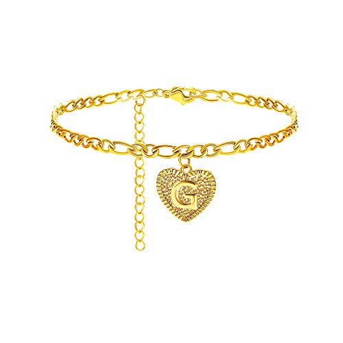 Heart Initial Ankle Bracelets for Women 14K Gold Letter Anklet Stainless Steel Figaro Chain Anklet Cute Anklets for Teen Girls Alphabet Initial Anklet Heart Initial Ankle Bracelets for Women 14K Gold Letter Anklet Stainless Steel Figaro Chain Anklet Cute Anklets for Teen Girls Alphabet Initial Anklet