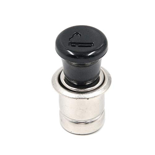 Semetall Universal Auto Cigarette Lighter DC 12V Stainless Steel Car Cigarette Lighter Replacement Cigarette Lighter Plug -Silver-