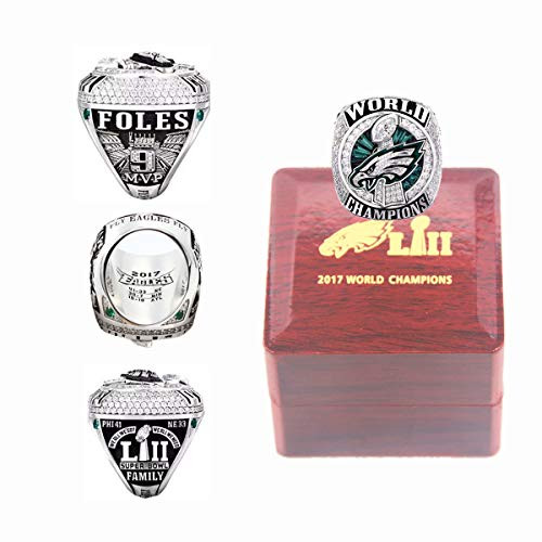 XiaKoMan 2017 Philadelphia Eagles Super Bowl Champions Ring MVP Foles 52 Championship 1948 1949 1960 1980 2004 NFC Conference Championship 6 Rings S