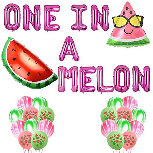 Watermelon First Birthday Party Decoration  Pink One in a Melon Balloons  Glasses Watermelon Balloons Sweet One-Watermelon One-Summer Fruit Theme for