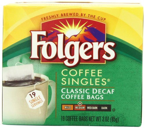 Folgers Classic Medium Roast Decaf Coffee, 19 Count Singles Serve (Pack of 6) Folgers Classic Medium Roast Decaf Coffee, 19 Count Singles Serve (Pack of 6)