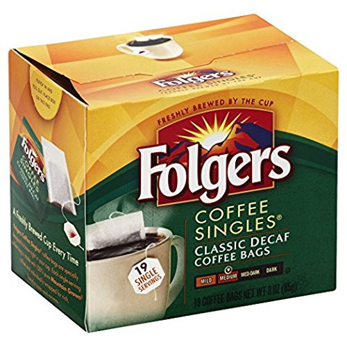 Folgers Classic Medium Roast Decaf Coffee, 19 Count Singles Serve (6 Pack) Folgers Classic Medium Roast Decaf Coffee, 19 Count Singles Serve (6 Pack)