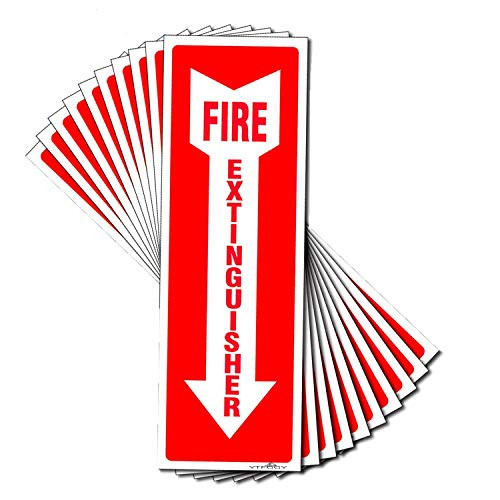 Fire Extinguisher Sign 10 Pack Fire Extinguisher Safety Stickers 4 x 12 5 Mil Vinyl - Laminated for Ultimate Protection  Durability Self Adhesive De