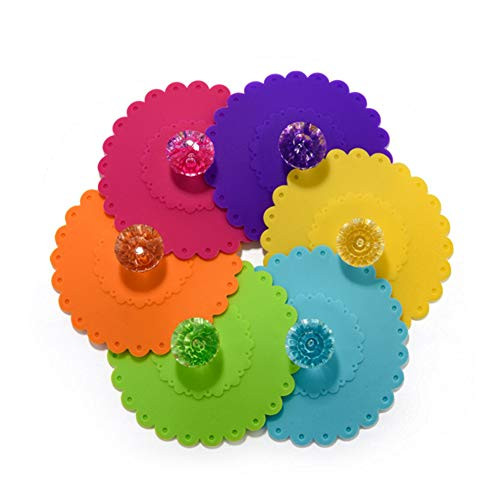 6Pcs Silicone Cup Lids Reusable Tea Coffee Cup Lid Water Cup Lids Creative Diamond Mug Cover Anti-dust Airtight Seal Drink Cup Lids Random Color -10-5 6Pcs Silicone Cup Lids Reusable Tea Coffee Cup Lid Water Cup Lids Creative Diamond Mug Cover Anti-dust Airtight Seal Drink Cup Lids Random Color -10-5