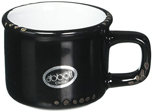 Abbott Collection Enamel Look Stoneware Espresso Cup, Black