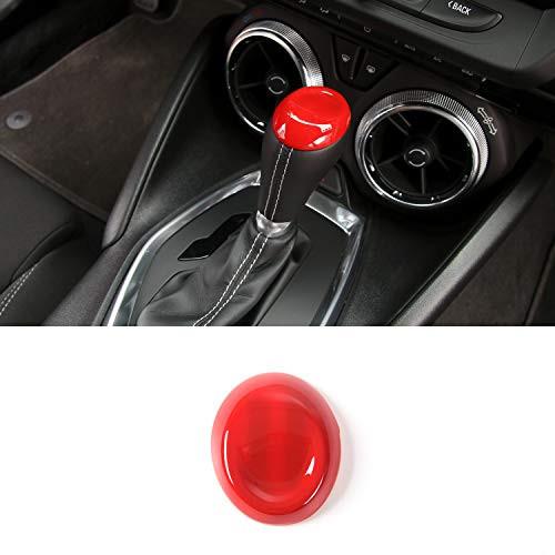 JeCar ABS Gear Shift Lever Knob Head Trim Cover Decoration Sticker for Chevrolet Camaro 2017 Up?Red