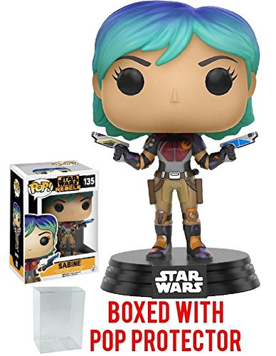 Funko Pop! Star Wars Rebels: Sabine #135 Vinyl Figure (Bundled with Pop Box Protector Case)