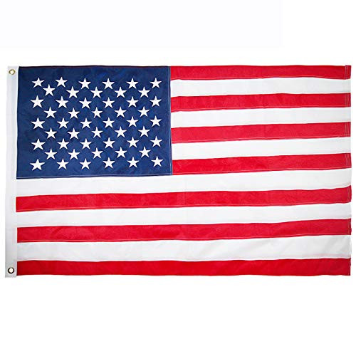 SUPDEJA 3x5 Ft American Flag Outdoor Heavy Duty Embroidered Stars Sewn Stripes Brass Grommets Garden Flag