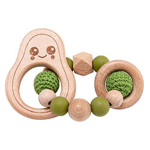 Wooden Teether Baby Teether Nursing Bracelet Silicone Teething Beads Wooden Teething Ring Crochet Beads Baby Teething Bracelet Chew Toy with Avocado Wooden Teether Baby Teether Nursing Bracelet Silicone Teething Beads Wooden Teething Ring Crochet Beads Baby Teething Bracelet Chew Toy with Avocado