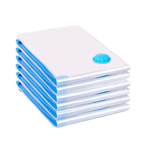 Premium Vacuum Storage Bags- 80 More Storage Double-Zip Seal and Triple Seal Turbo-Valve for Max Space Saving 6 Pack-80x60-CM-