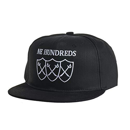 N-D Hip Hop Hat Snapback Baseball Cap Rap Cap Flat-Brimmed Hat Adjustable Snapback  Back Button Cap  Neutral Trucker hat -Black and Sword and Shield-