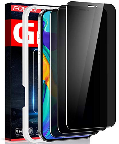 Fotbor for iPhone 12 Pro Privacy Screen Protector  iPhone 12 Privacy Screen Protector -2X Anti-Spy- -Shatterproof- Full Coverage 9H Tempered Glass Fil