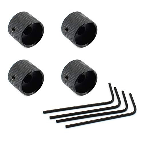Potentiometer Control Knob FDXGYH 4pcs Metal Volume Tone Dome Tone Guitar Speed Control Knobs with Wrench?for Guitar or Bass -black-