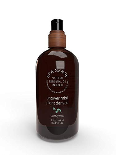 Spa Sense Plant-Derived Eucalyptus Oil Shower Mist - Natural Essential Oil Infused Steam Room Spray - Premium Aromatherapy Essential Oils - 4 Ounce