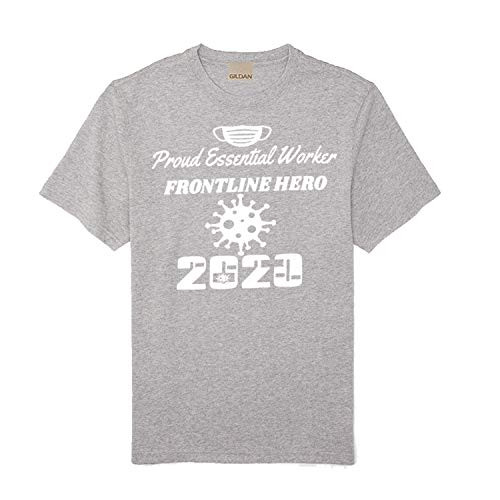 GIL Essential Worker 2020  Frontline Worker Quarantine Worker Hero Unisex T-Shirt  Gray -Pack of 1 X Large-