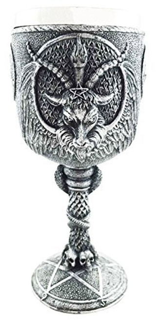 Dark Satanism Occultic Sabbatic Goat Baphomet Wine Drink Goblet Chalice Figurine