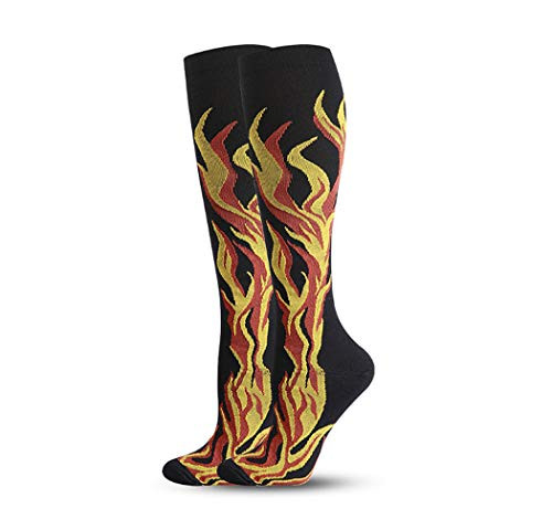 Ranvi 1 Pairs Compression Socks for WomenandMen -20-30mmHg-- Best for Running Travel Cycling Pregnant Nurse Edema Black Yellow-S-M-
