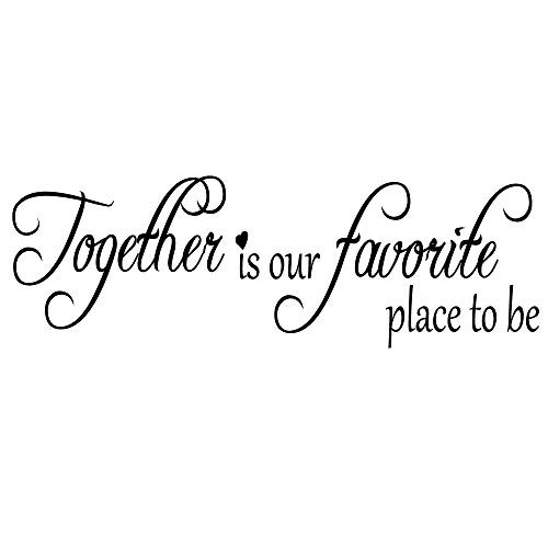 MOVANKRO Together is Our Favorite Place to be Family Quotes Home Décor Vinyl Wall Decal Living Room Lettering Mural