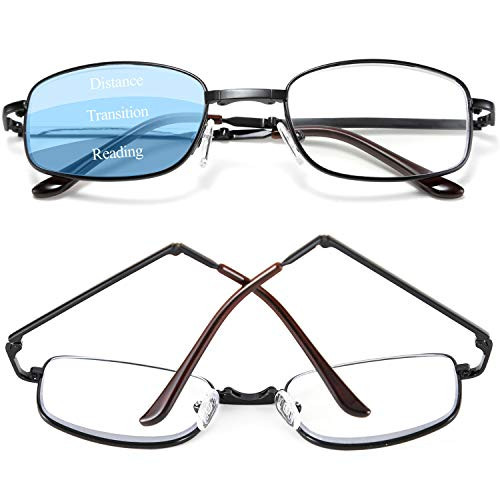 WANWAN Progressive Multifocus Reading Glasses Blue Light Blocking Folding Readers for Women Men