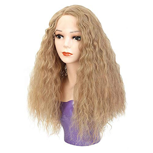 Long Curly Wig Ombre Brown Hair Wigs for Women Middle Part Curly Wavy Wigs Honey Blonde Heat Resistant Fiber Lace Front Synthetic Wigs for Cosplay -Ho Long Curly Wig Ombre Brown Hair Wigs for Women Middle Part Curly Wavy Wigs Honey Blonde Heat Resistant Fiber Lace Front Synthetic Wigs for Cosplay -Ho