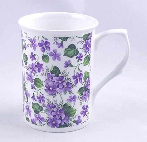 Fine English Bone China Mug - Wild Violet Chintz - Adderley Fine Bone China, England Fine English Bone China Mug - Wild Violet Chintz - Adderley Fine Bone China, England