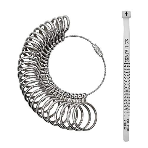 Ring Sizer Measuring Tool  27PCS Jewelry Ring Finger Size Measurer  US Size 1-13 with Plastic Gauge Finger Measurement Set